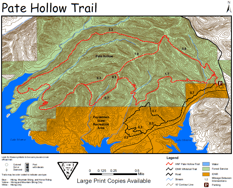 detailed topographic map of Pate Hollow Trail