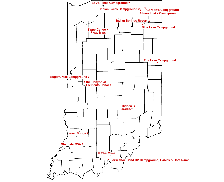 campground outfitters clickable map