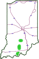 general location of Hoosier National Forest in Indiana